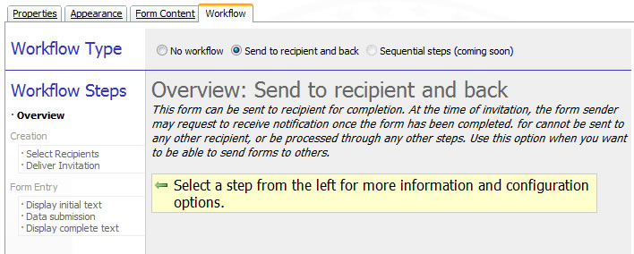 Workflow tab